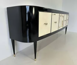 Pamono Art Deco Italian Parchment and Black Lacquer Sideboard, 1950 Clearance
