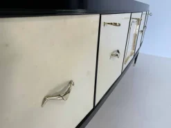 Pamono Art Deco Italian Parchment and Black Lacquer Sideboard, 1950 Clearance