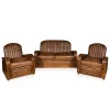 Pamono Art Deco Leather Tub Chairs & Sofa, 1920s, Set of 3 Outlet