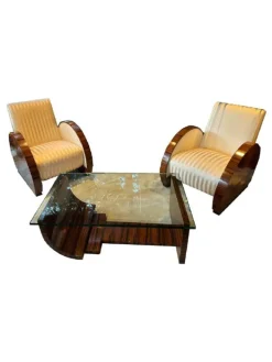 Pamono Art Deco Living Room Set, Set of 3 Clearance