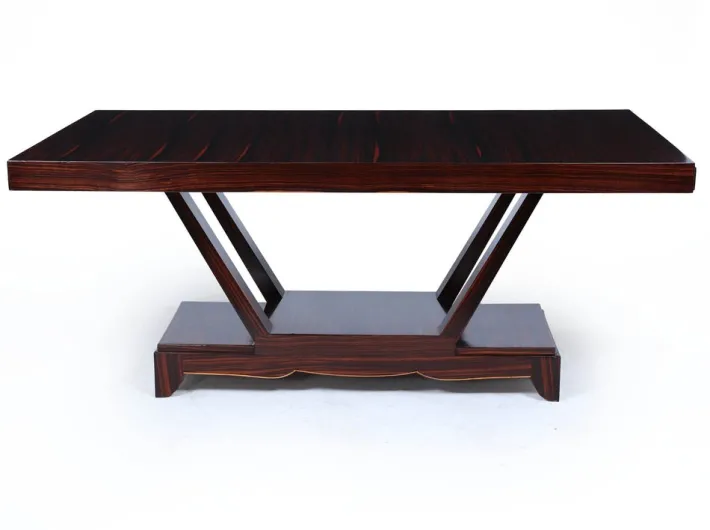 Pamono Art Deco Macassar Ebony Dining Table with End Drawers, 1930 Clearance