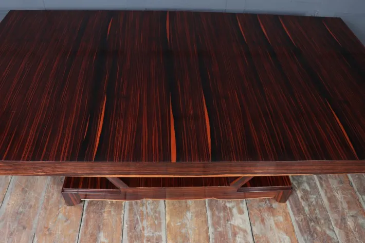Pamono Art Deco Macassar Ebony Dining Table with End Drawers, 1930 Clearance