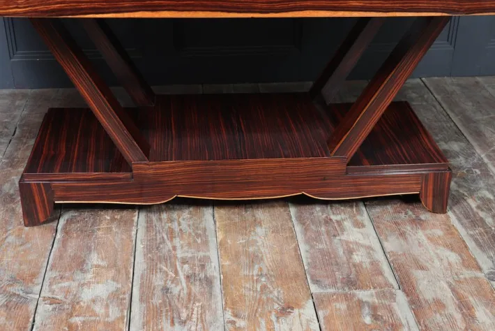 Pamono Art Deco Macassar Ebony Dining Table with End Drawers, 1930 Clearance