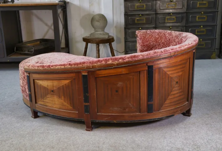 Pamono Art Deco Rognon Sofa in Mahogany Veneer, 1930s