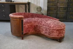 Pamono Art Deco Rognon Sofa in Mahogany Veneer, 1930s