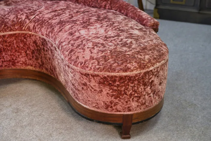 Pamono Art Deco Rognon Sofa in Mahogany Veneer, 1930s
