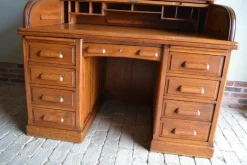 Pamono Art Deco Roller Shutter Secretaire in Oak