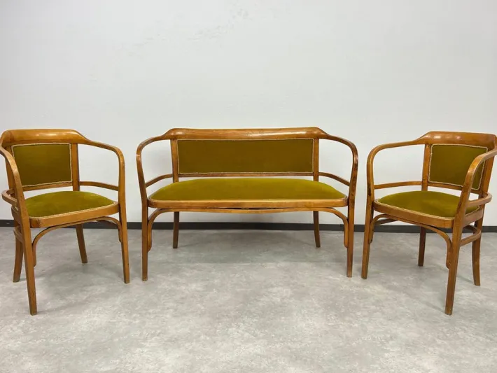 Pamono Art Deco Seating Group by Otto Wagner, 1890s, Set of 5 Discount