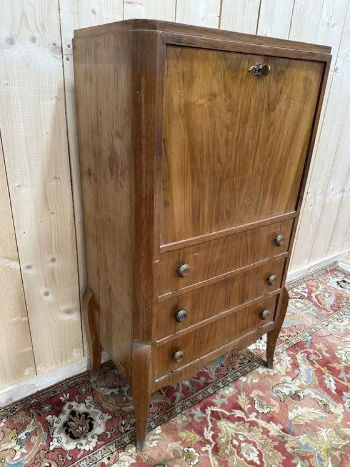 Pamono Art Deco Secretary in Walnut Veneer New