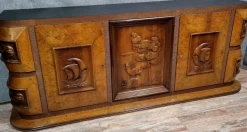 Pamono Art Deco Sideboard in Burl and Carved Wood, Pier Luigi Colli, 1920s Discount