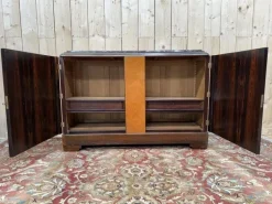 Pamono Art Deco Style Sideboard in Amboyna Burl and Marble Discount