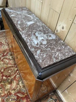 Pamono Art Deco Style Sideboard in Amboyna Burl and Marble Discount