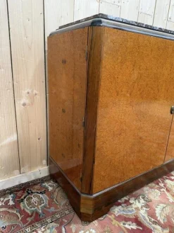 Pamono Art Deco Style Sideboard in Amboyna Burl and Marble Discount