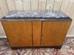 Pamono Art Deco Style Sideboard in Amboyna Burl and Marble Discount