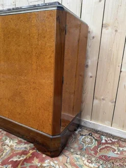 Pamono Art Deco Style Sideboard in Amboyna Burl and Marble Discount