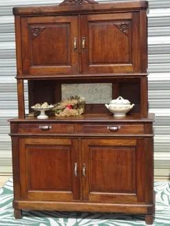 Pamono Art Deco Two-Part Walnut Buffet, 1940s New