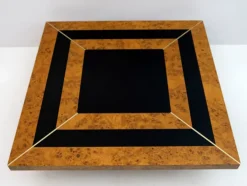 Pamono Art Deco Walnut & Lacquer Coffee Table, Italy, 1970s