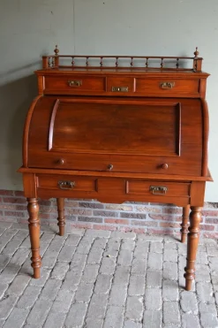 Pamono Art Deco Walnut Cylinder Desk Sale