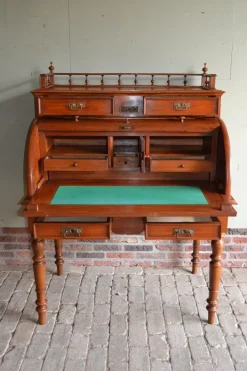 Pamono Art Deco Walnut Cylinder Desk Sale