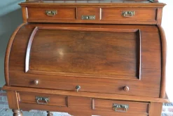 Pamono Art Deco Walnut Cylinder Desk Sale