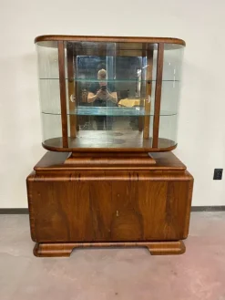 Pamono Art Deco Walnut Showcase, 1930s Clearance