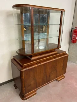 Pamono Art Deco Walnut Showcase, 1930s Clearance