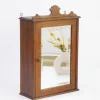 Pamono Art Deco Wooden Apothecary Cabinet with Beveled Mirror and Shelves, 1940s