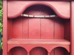 Pamono Art Deco Wooden Cabinet with Painted Floral Sides, 1940s-1950s Best