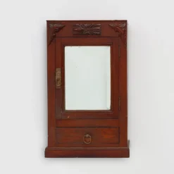 Pamono Art Deco Wooden Shaving Cabinet with Beveled Mirror, France, 1920s Outlet