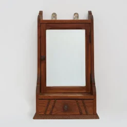Pamono Art Deco Wooden Shaving Cabinet with Beveled Mirror, France, 1920s Online