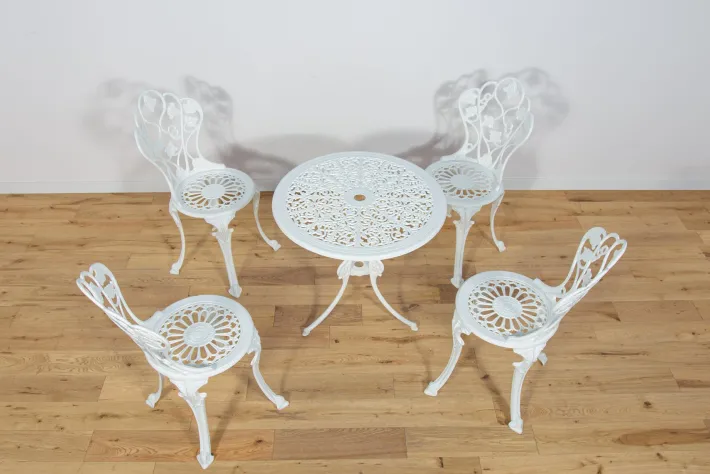 Pamono Art Nouveau Aluminum Garden Chairs, 1950s, Set of 5 Best