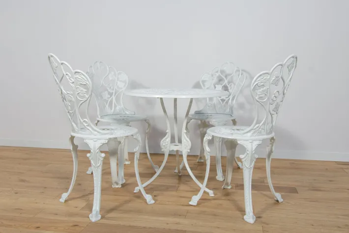 Pamono Art Nouveau Aluminum Garden Chairs, 1950s, Set of 5 Best