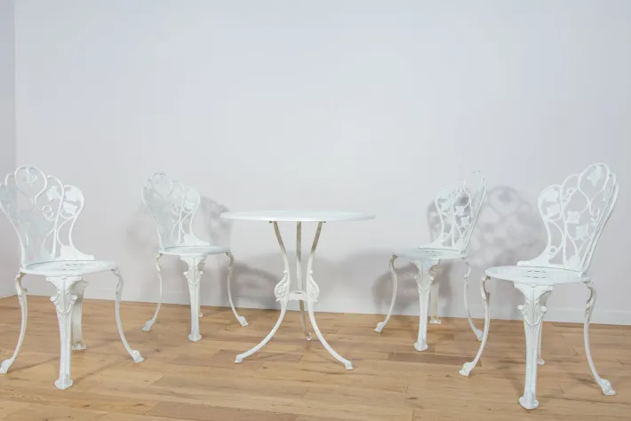 Pamono Art Nouveau Aluminum Garden Chairs, 1950s, Set of 5 Best