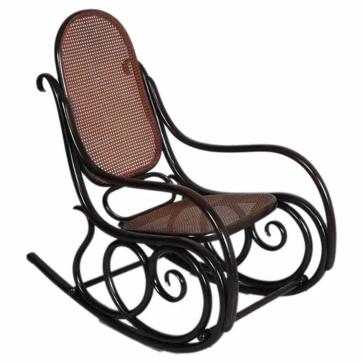 Pamono Art Nouveau Beech and Woven Rocking Chair by Jacob & Josef Kohn, 1910s Best