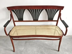 Pamono Art Nouveau Bench in Bentwood with Cane Seat, Austria, 1890s Discount