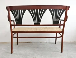 Pamono Art Nouveau Bench in Bentwood with Cane Seat, Austria, 1890s Discount