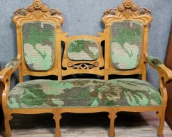 Pamono Art Nouveau Bench in the style of Alfonce Mucha, 1900s Best