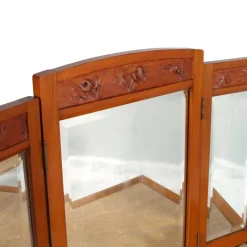 Pamono Art Nouveau Cherry & Marble Dressing Table with Mirror and Chair, Set of 3 Clearance