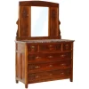 Pamono Art Nouveau Chest of Drawers with Marble Top & Beveled Mirror, 1900s Sale