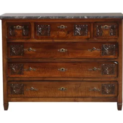 Pamono Art Nouveau Chest of Drawers with Marble Top & Beveled Mirror, 1900s Sale