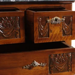 Pamono Art Nouveau Chest of Drawers with Marble Top & Beveled Mirror, 1900s Sale