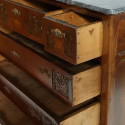 Pamono Art Nouveau Chest of Drawers with Marble Top & Beveled Mirror, 1900s Sale