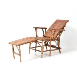 Pamono Art Nouveau Childrens Folding Deck Chair or Lounge Chair in Rattan, 1900s Online