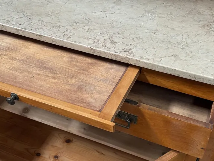 Pamono Art Nouveau Cupboard with Marble Top and Mirror, 1910s Outlet