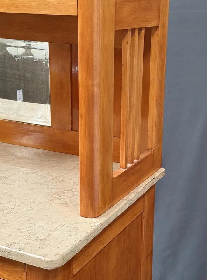 Pamono Art Nouveau Cupboard with Marble Top and Mirror, 1910s Outlet