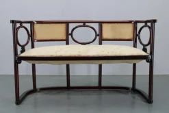 Pamono Art Nouveau Fledermaus Sofa and Armchair attributed to Josef Hoffmann for Fischel, 1890s, Set of 2 New