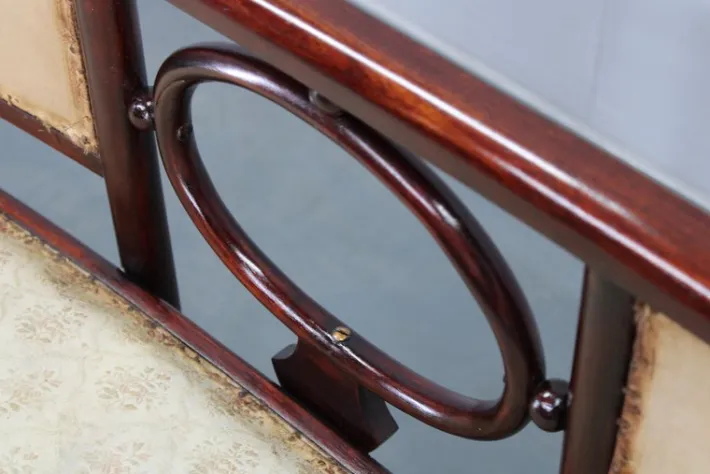 Pamono Art Nouveau Fledermaus Sofa and Armchair attributed to Josef Hoffmann for Fischel, 1890s, Set of 2 New