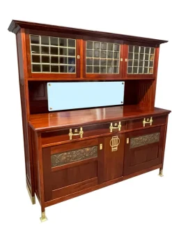 Pamono Art Nouveau Mahogany Dining Room Set, 1905, Set of 11