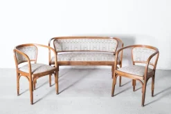 Pamono Art Nouveau Model No. 715 Living Room Set by Gustav Siegel for Jacob & Josef Kohn, Vienna 1905, Set of 3 Best