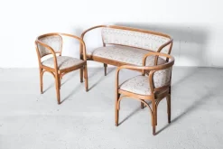 Pamono Art Nouveau Model No. 715 Living Room Set by Gustav Siegel for Jacob & Josef Kohn, Vienna 1905, Set of 3 Best